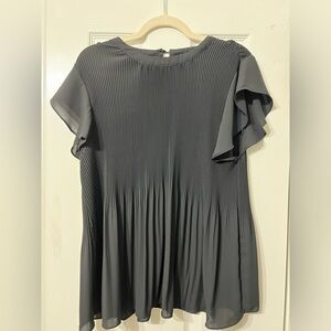 Pleated Black Blouse - BEST OFFER